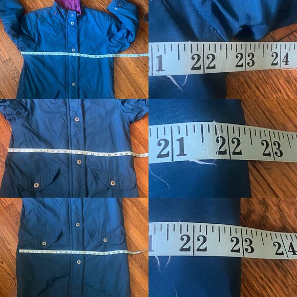 Vintage 80s–90s LL Bean Blue-Green Winter Coat Flannel Lined Women’s M-L - Picture 12 of 17